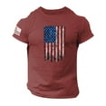 thumbnail image 1 of American Flag Shirts for Men USA Patriotic T-Shirt 4th of July Tee Tops Wine,2XL, 1 of 5
