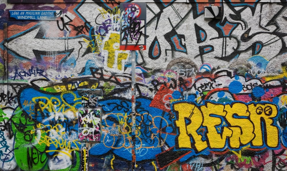 Grafitti on the U2 Wall Windmill Lane Dublin Ireland Canvas Art - Panoramic Images (20 x 12)