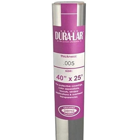 Grafix Dura-Lar Film Clear Overlay 5 mil 40" x 25 ft. Roll