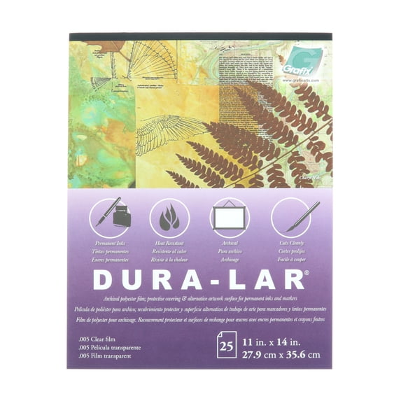 Grafix Dura-Lar Pad, .005mm, Clear, 11in x 14in