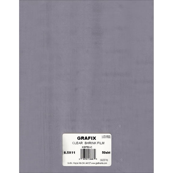 Grafix Shrink Film, 8-1/2 x 11 Inches, Clear, Pack of 50
