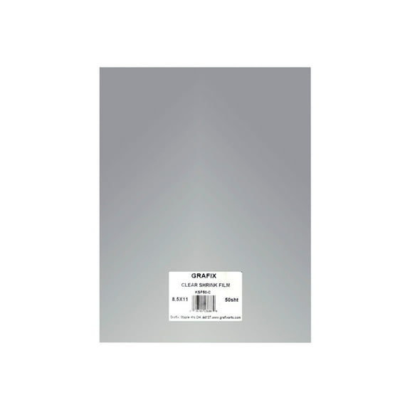 Grafix Shrink Film, 8-1/2 x 11 Inches, Clear, Pack of 50