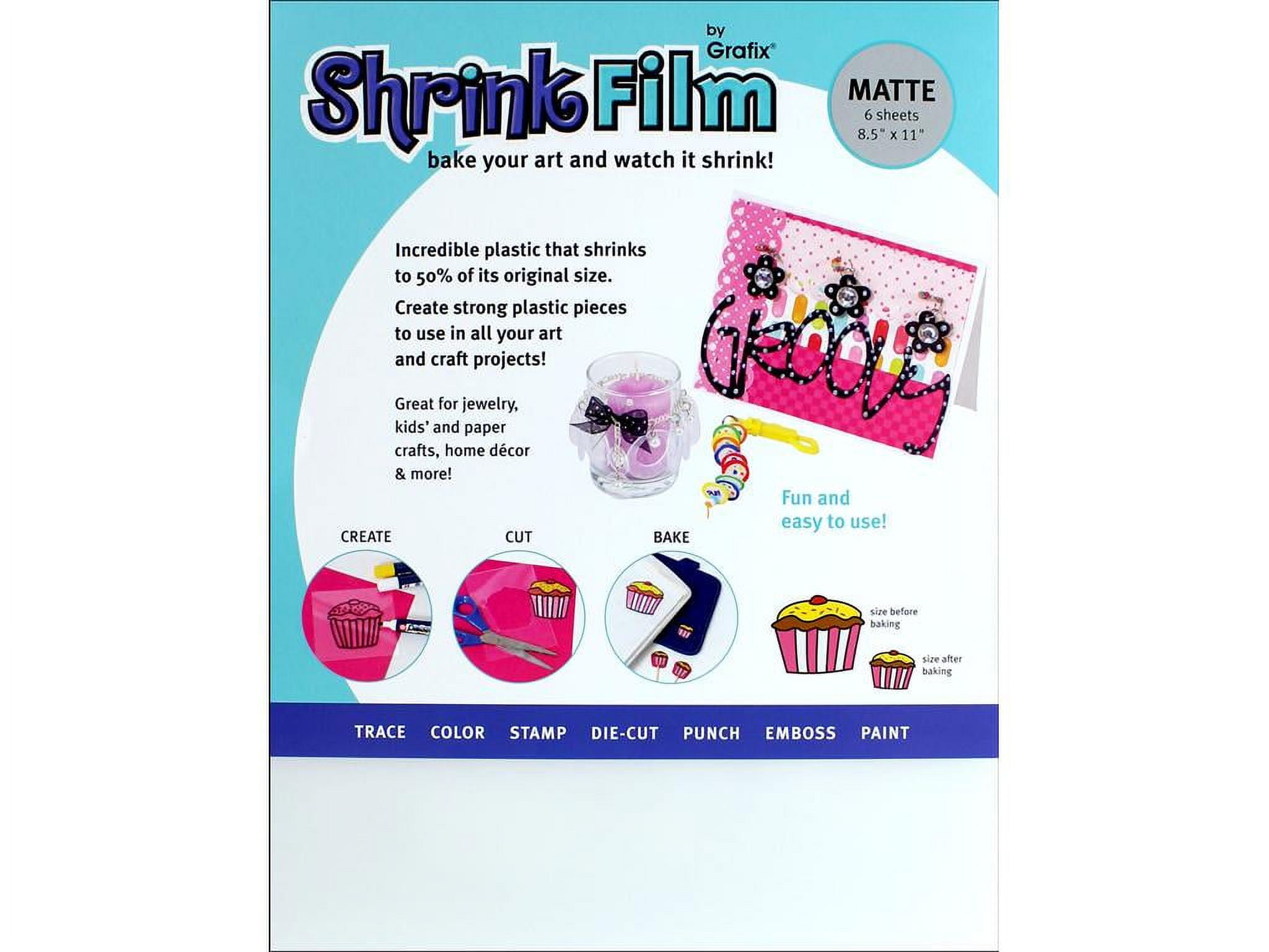 Grafix Shrink Film 8.5x11" 6pc Matte