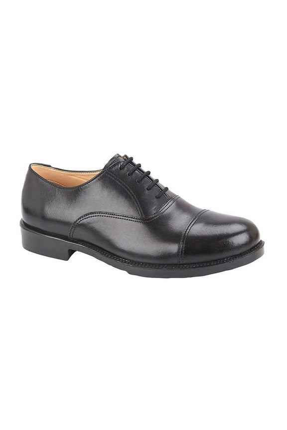 Mens Leather Capped Oxford Laced Cadet Shoe