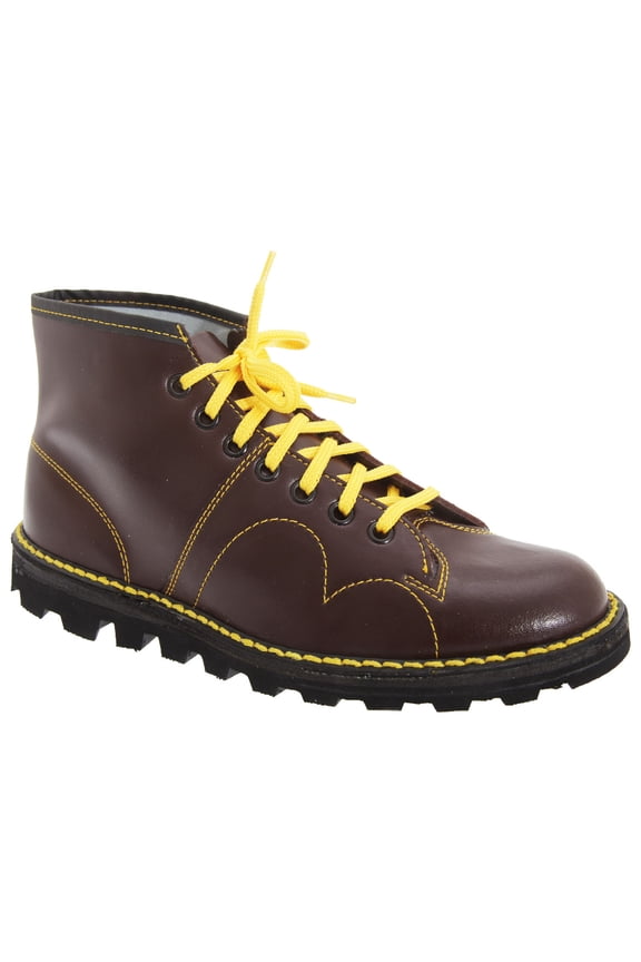 Mens Original Coated Leather Retro Monkey Boots