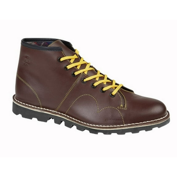 Grafters Mens Original Coated Leather Retro Monkey Boots