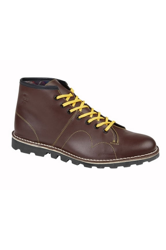 Mens Original Coated Leather Retro Monkey Boots