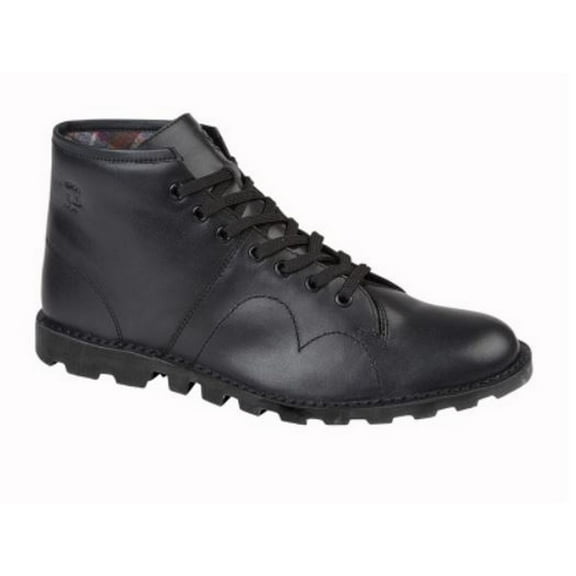 Grafters Mens Original Coated Leather Retro Monkey Boots
