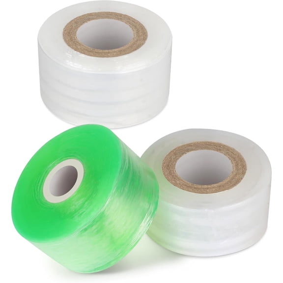 Grafting Tape 3P, Stretchable Self Adhesive Tree Grafting Tape, Tree Repair Tape for Fruit Trees, Plants, Broken Stem, Floral (Green and White)