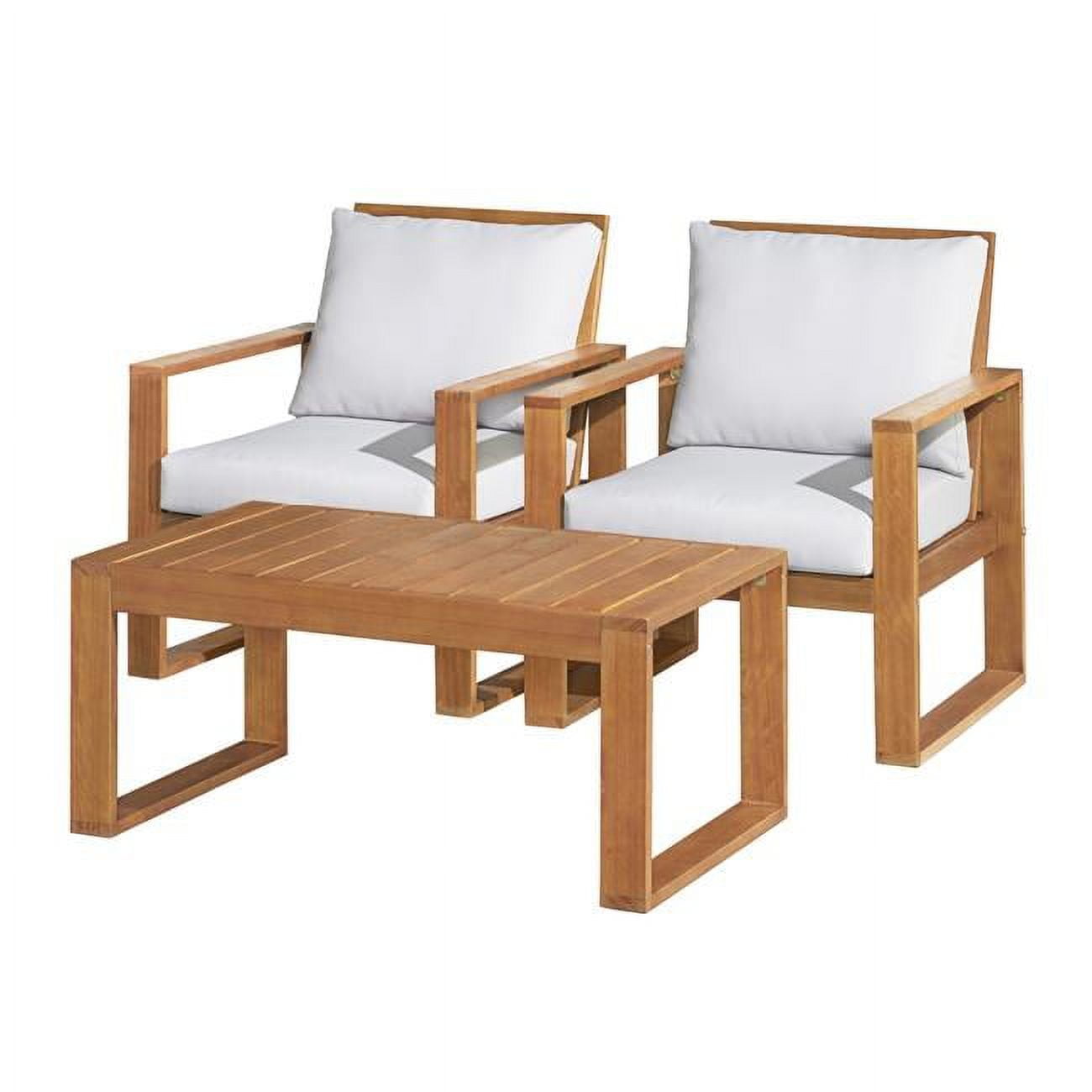 Grafton Eucalyptus Wood Conversation Set with Two Chairs & Rectangle