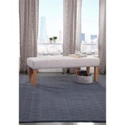 Grafton Home Miley Upholstered Accent Bench w/ Nailhead Trim Entryway Funfetti Cream/Natural Legs Natural Finish Dots Pattern Transitional, Casual