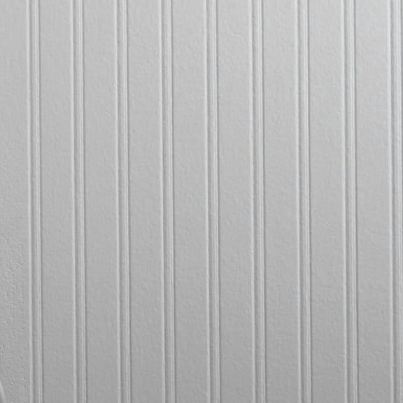 Bead Board White Paintable Prepasted Wallpaper