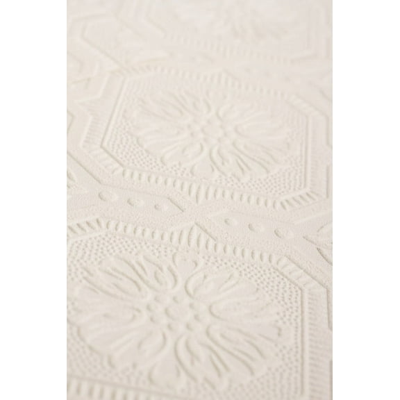 Small Squares White Paintable Wallpaper