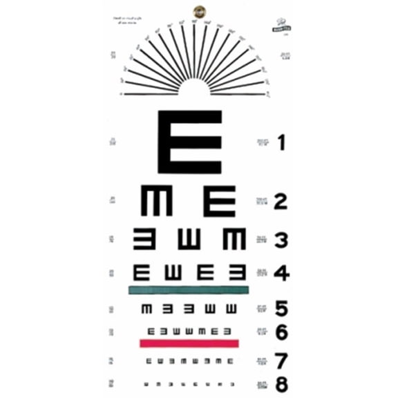 Graham Field Distance Vision Eye Chart 20 Feet Illiterate E - 1 Count