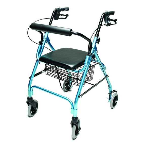 Graham Field Lumex Walkabout Lite Rollator with Seat & 6 Inch Wheels, Aqua
