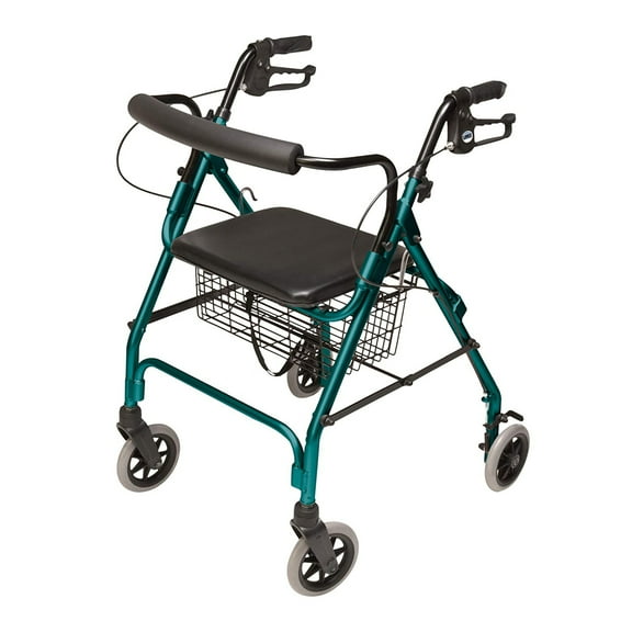 Graham Field Lumex Walkabout Lite Rollator with Seat & 6 Inch Wheels, Teal