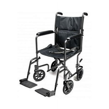 Everest & Jennings Steel Transport Chair, 17 Silver Vein