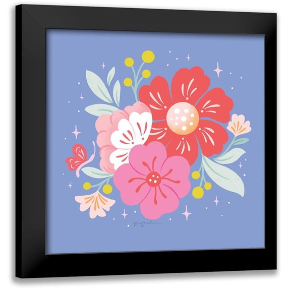 Graham, Gia 12x12 Black Modern Framed Museum Art Print Titled - Floral Bouquet I