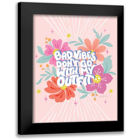 Graham, Gia 12x14 Black Modern Framed Museum Art Print Titled - Bad Vibes I