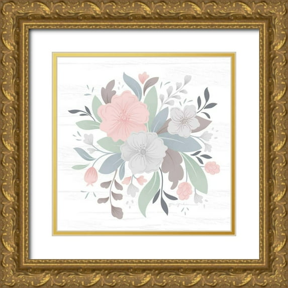 Graham, Gia 15x15 Gold Ornate Wood Framed with Double Matting Museum Art Print Titled - Farmhouse Floral III