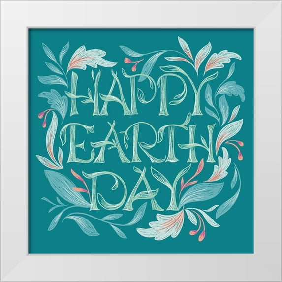 Graham, Gia 15x15 White Modern Wood Framed Museum Art Print Titled - Happy Earth Day I