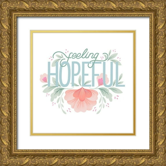 Graham, Gia 20x20 Gold Ornate Wood Framed with Double Matting Museum Art Print Titled - Feeling Hopeful I