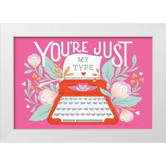 Graham, Gia 24x17 White Modern Wood Framed Museum Art Print Titled - Just My Type I