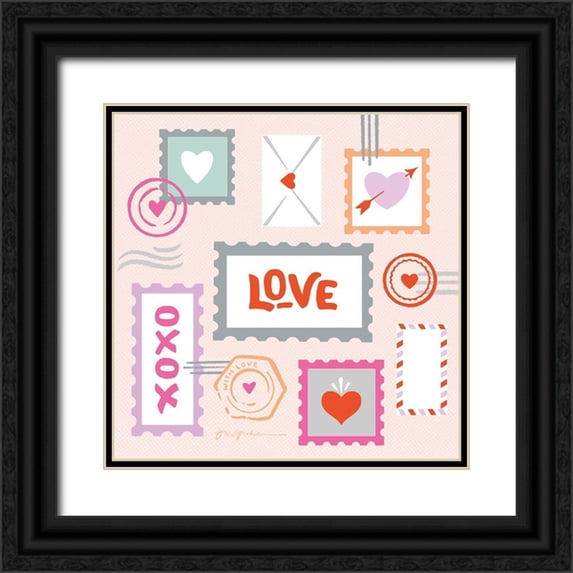 Graham, Gia 26x26 Black Ornate Wood Framed with Double Matting Museum Art Print Titled - Just My Type V