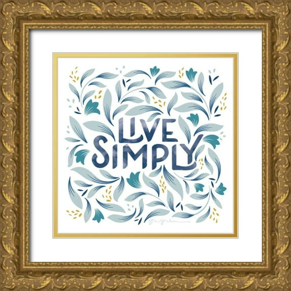 Graham, Gia 26x26 Gold Ornate Wood Framed with Double Matting Museum Art Print Titled - Calm Words I