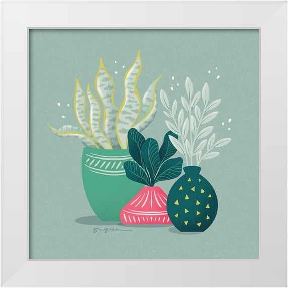 Graham, Gia 26x26 White Modern Wood Framed Museum Art Print Titled - Lush Life VIII