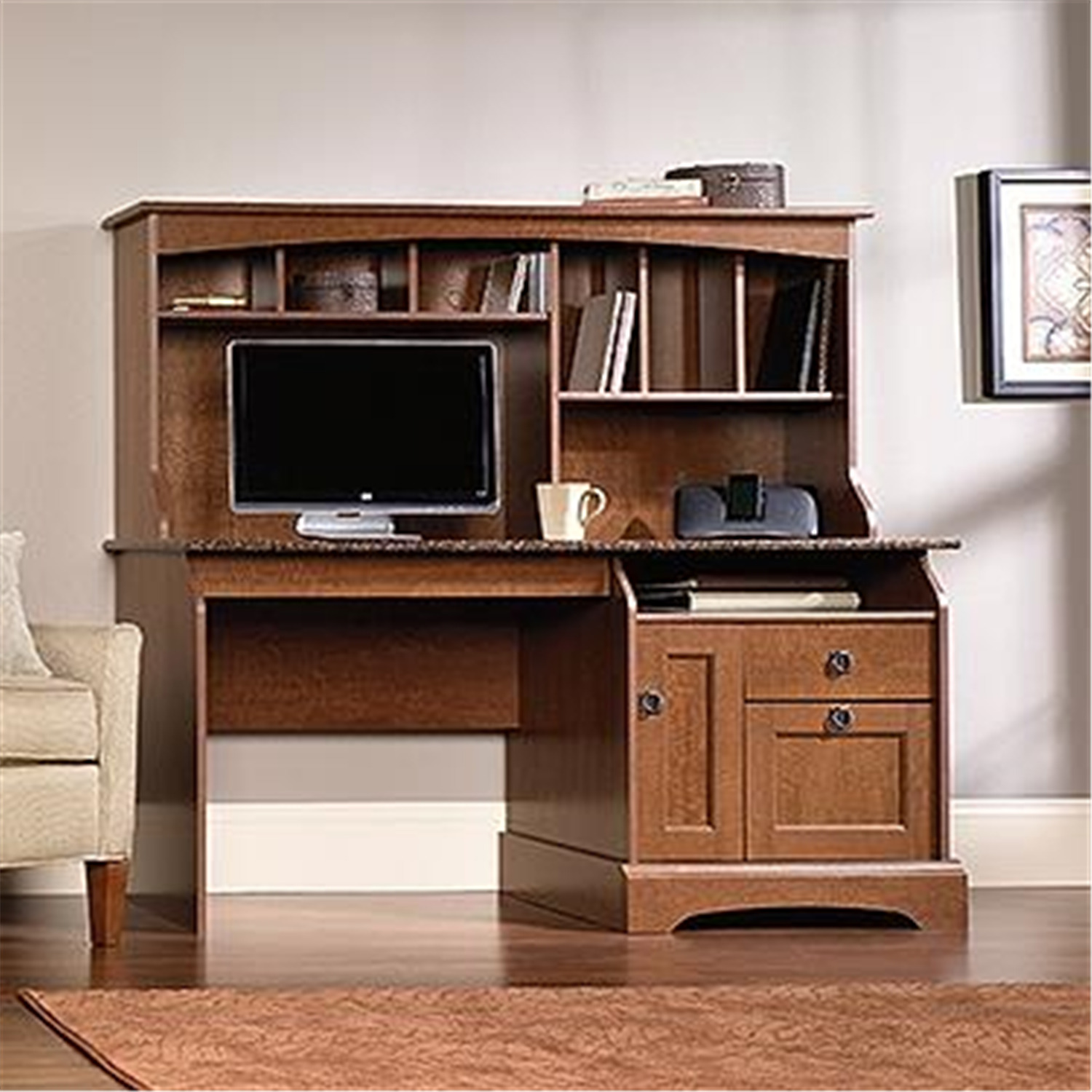 Graham Hill Computer Desk With Hutch - image 1 of 5