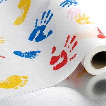 Graham Medical Tiny Tracks Table Paper, 18" X 125 Ft, Crepe, 12/Cs