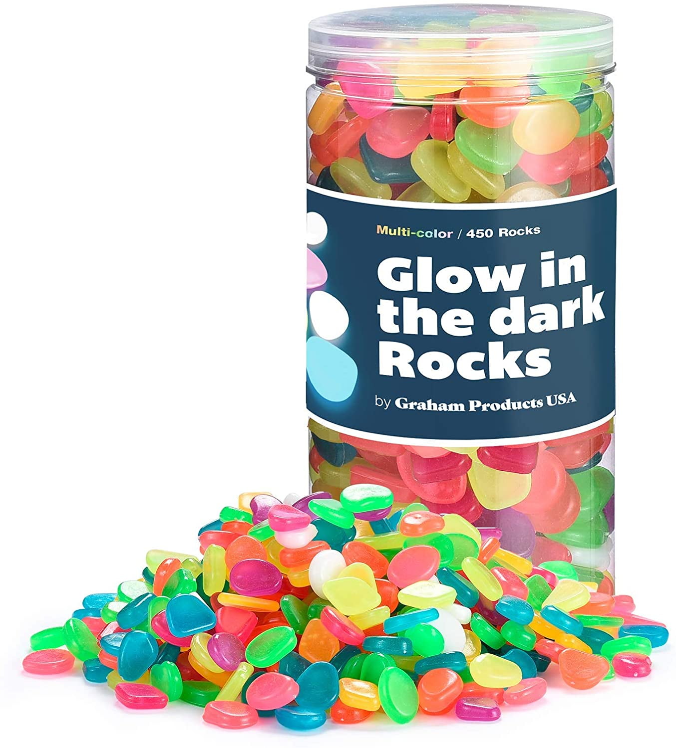 Graham Products Multi-Colored Glow in The Dark Rocks 450 Count for ...