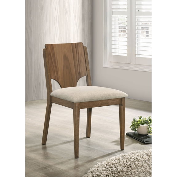 Graham Walnut Upholstered Dining Side Chair (Set of 2)