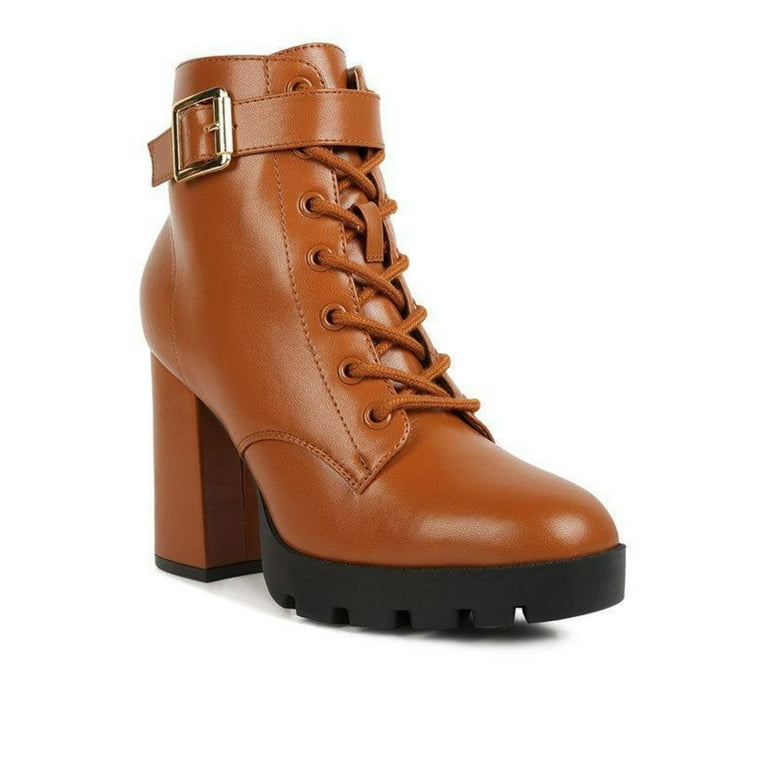 Grahams Faux Leather Lace Up Boots Walmart