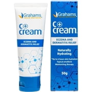 Grahams Natural C+ Eczema Cream for Dermatitis, Dry Skin & Itch Relief, Steroid-Free (1.76oz Tube)