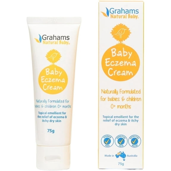 Grahams Natural All Natural Steroid-Free Eczema Moisturizing Baby Cream, 2.64 oz