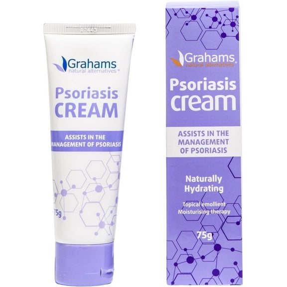 Grahams Natural Psoriasis Moisturizing Cream for Scalp, Face & Body, Steroid-Free, 2.64 oz Tube