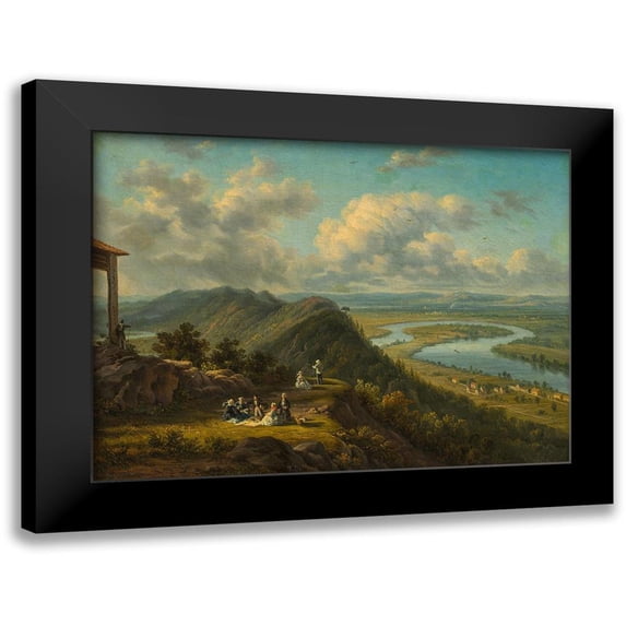 Grailly, Victor de 14x11 Black Modern Framed Museum Art Print Titled - The Oxbow Seen from Mount Holyoke