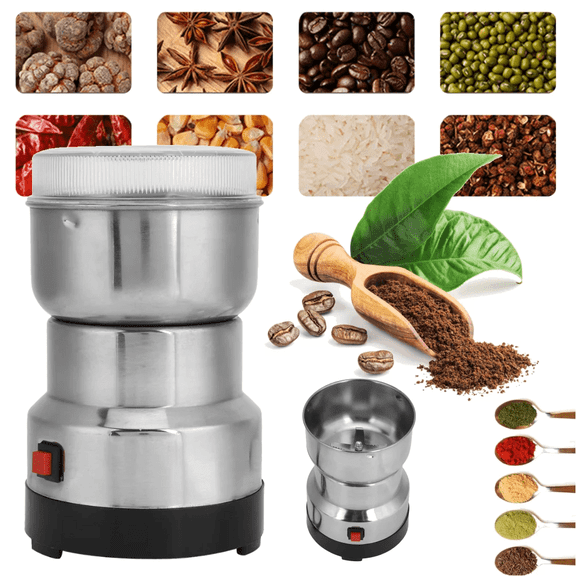 Grain/Coffee Grinder, Stainless Steel High Speed Spice Grinder Tools, Ultrafine Grain Flour Mill Pepper Grinder, Food Processor for Grains Nuts Beans Spices, Home and Kitchen Appliances