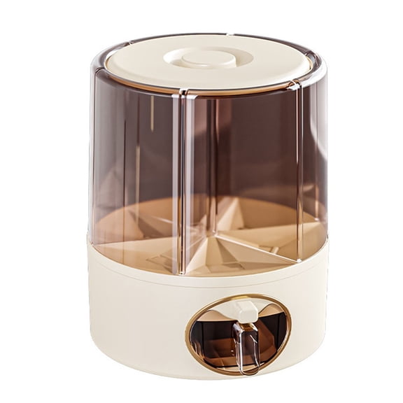 Grain Dispenser 360 Rotating 6-Grid Dry Food Dispenser Grain Container Storage
