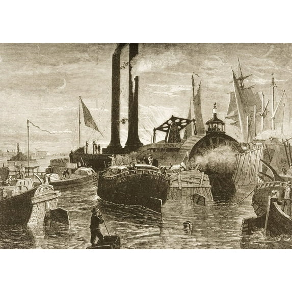 Grain Fleet In New York Harbour In 1870S From American Pictures Drawn With Pen And Pencil By Rev Samuel Manning Circa 1