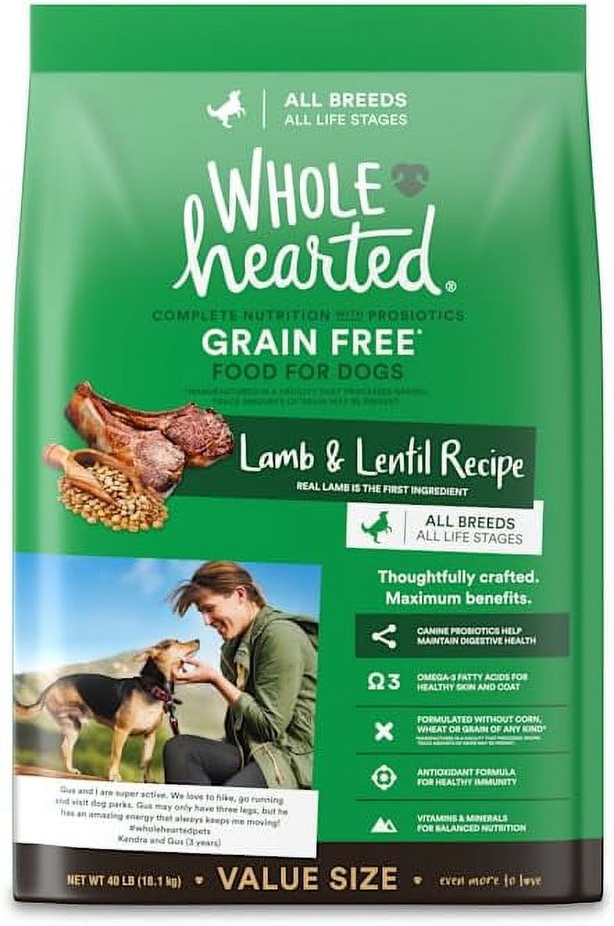 Grain Free All Life Stages Lamb and Lentil Formula Dry Dog Food, 40 lbs