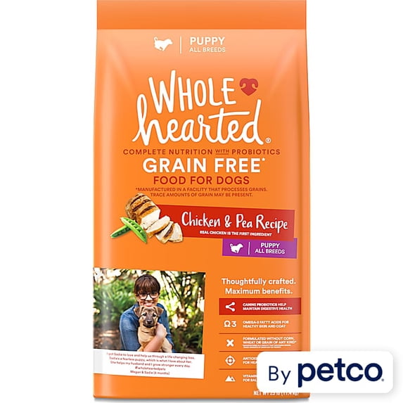 Grain Free Chicken and Pea Recipe Dry Puppy Food 25 lbs.