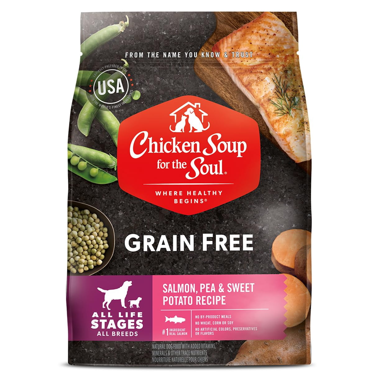 Grain-Free Dry All Stages Dog Food, Salmon, Pea & Sweet Potato Recipe ...