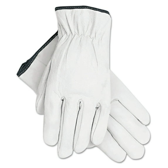 Grain Goatskin Driver Gloves, White, X-Large, 12 Pairs -MPG3601XL