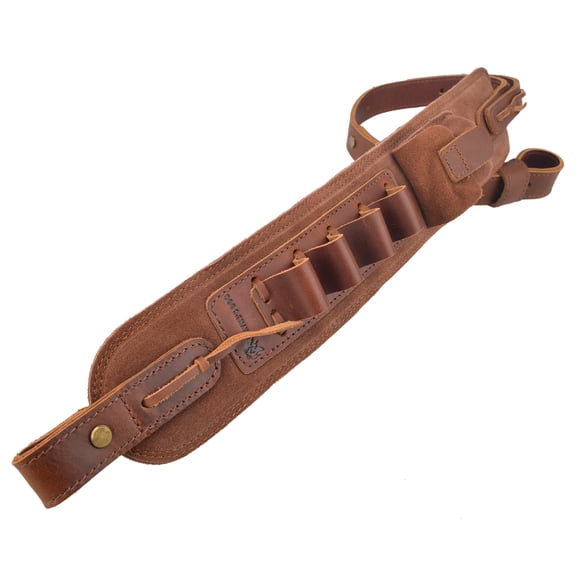 Grain Leather Ammo Holder Shotgun Sling Adjustable Hunting Shoulder Strap 12 Gauge
