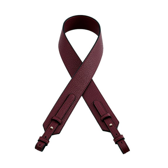 Grain Leather Purse Strap Adjustable Crossbody Replacement Straps for Handbags Monk Head Screws Detachable Gold Clasps Long Burgundy Red