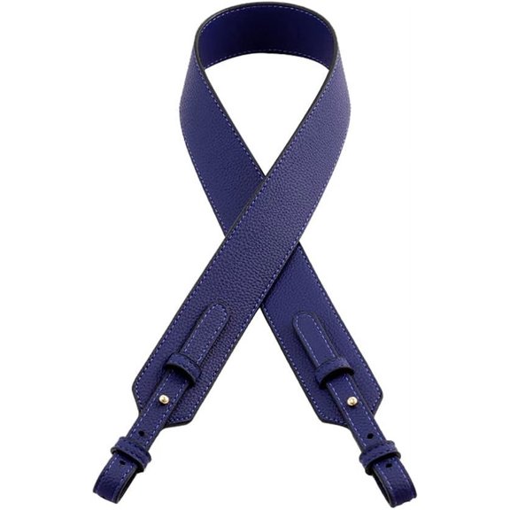 Grain Leather Purse Strap Adjustable Crossbody Replacement Straps for Handbags Monk Head Screws Detachable Gold Clasps Short Navy Blue