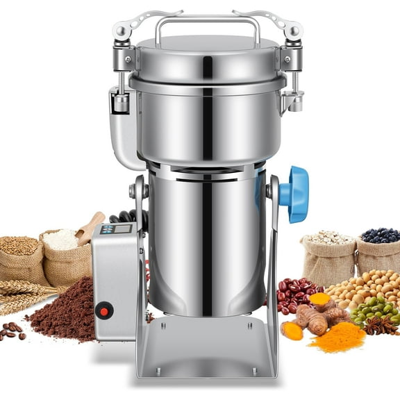 Grain Mill 500g Commercial Spice Grinders Electric 1500W Stainless Steel Pulverizer Dry Grinder for Grinding Wheat, Oats, Corn, Pepper, and Coffee Beans Grinder for Kitchen